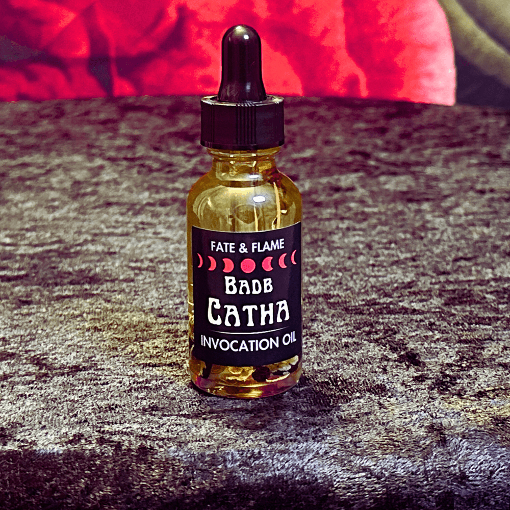 Badb Catha Oil w/ Crystals, Botanicals, Reiki, Fate & Flame
