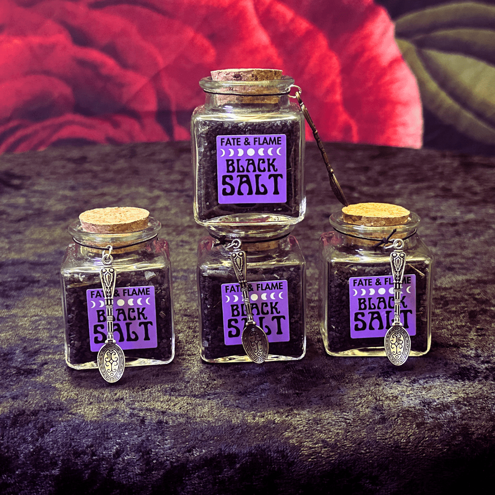 Black Witch Salt 3.4 oz | Banishing, Protection, Warding Fate & Flame