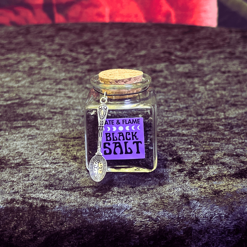 Black Witch Salt 3.4 oz | Banishing, Protection, Warding Product Fate & Flame