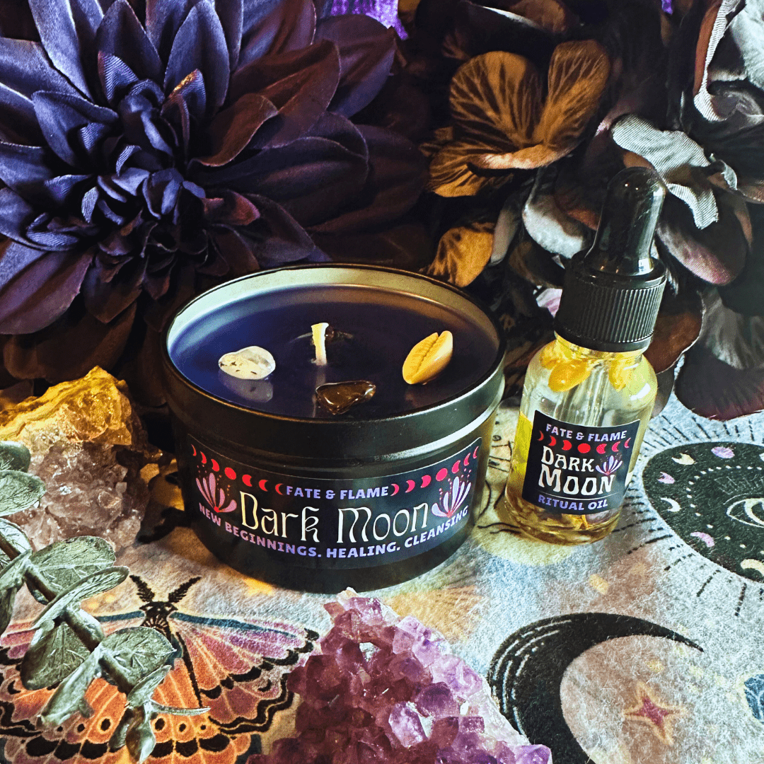 Dark Moon Altar Set | Ritual Candle and Oil