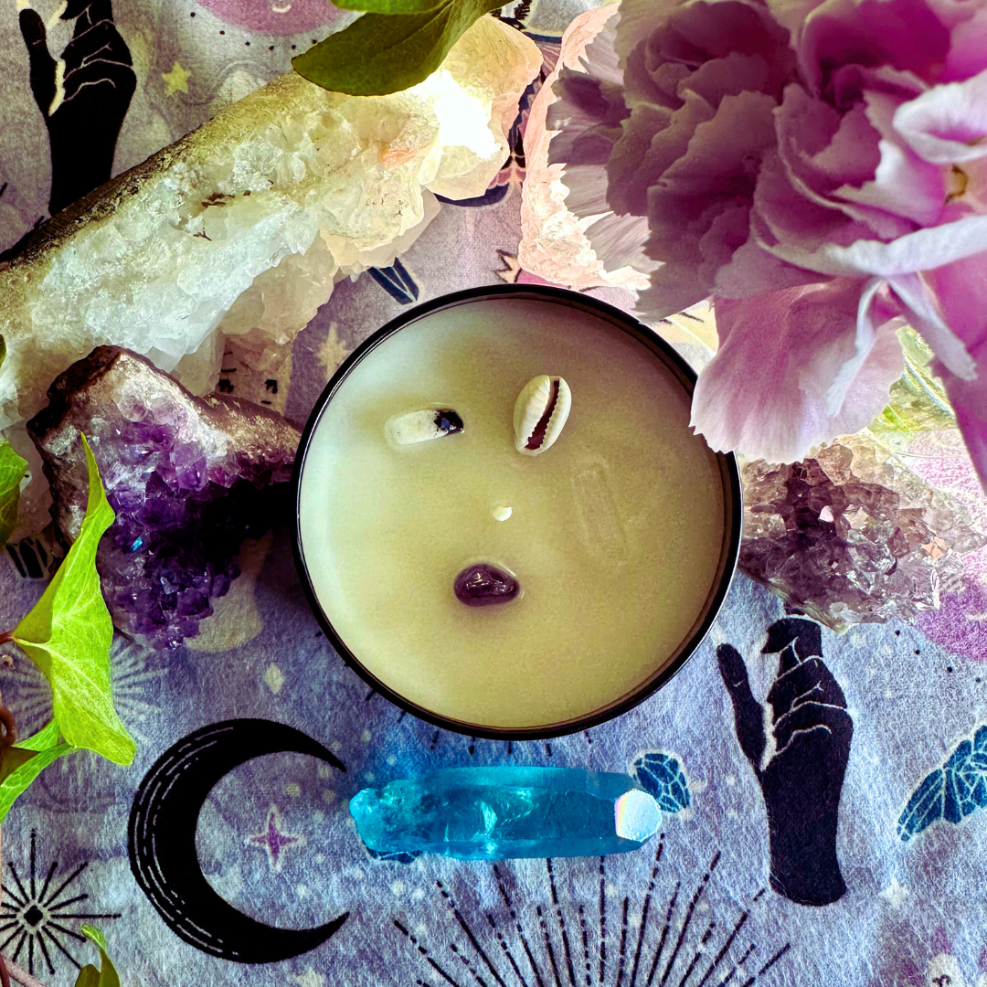 Full Moon Ritual Candle w/ Crystals, Reiki, & Lunar Energy