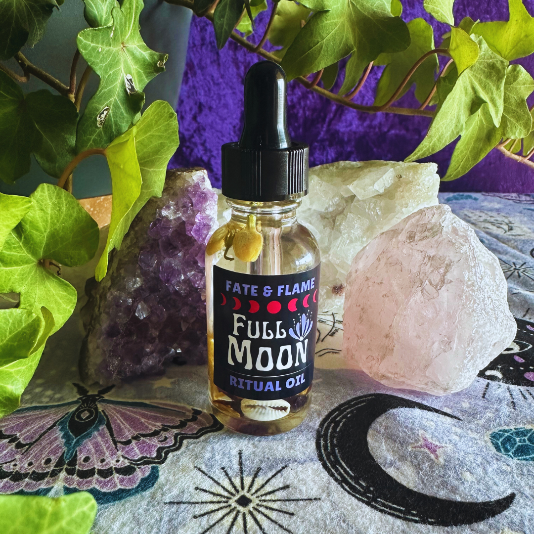 Full Moon Ritual Oil w/ Crystals, Botanicals, Reiki