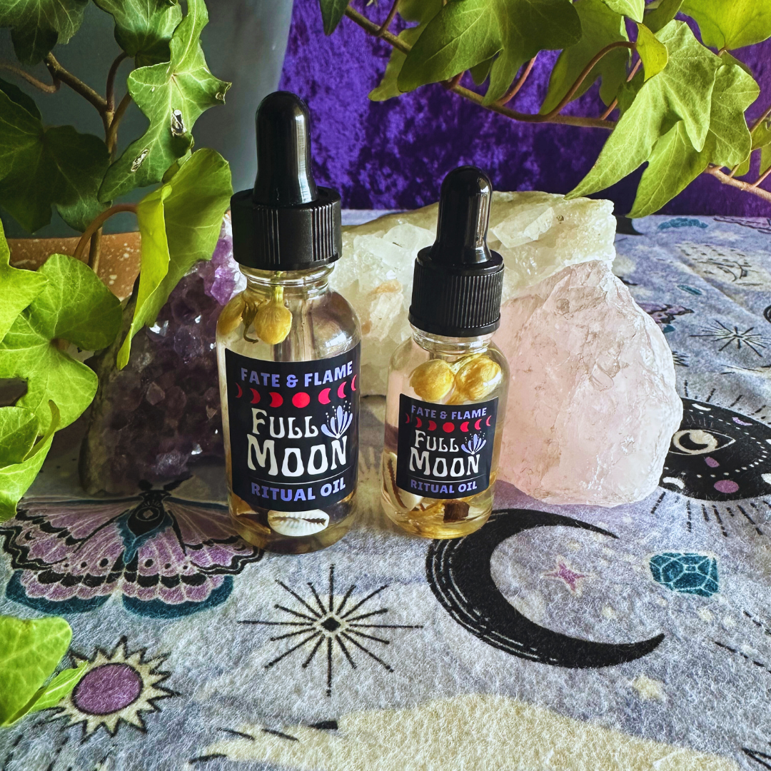 Full Moon Ritual Oil w/ Crystals, Botanicals, Reiki