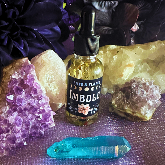 Imbolc Ritual Spell Oil w/ Botanicals, Crystals, Reiki