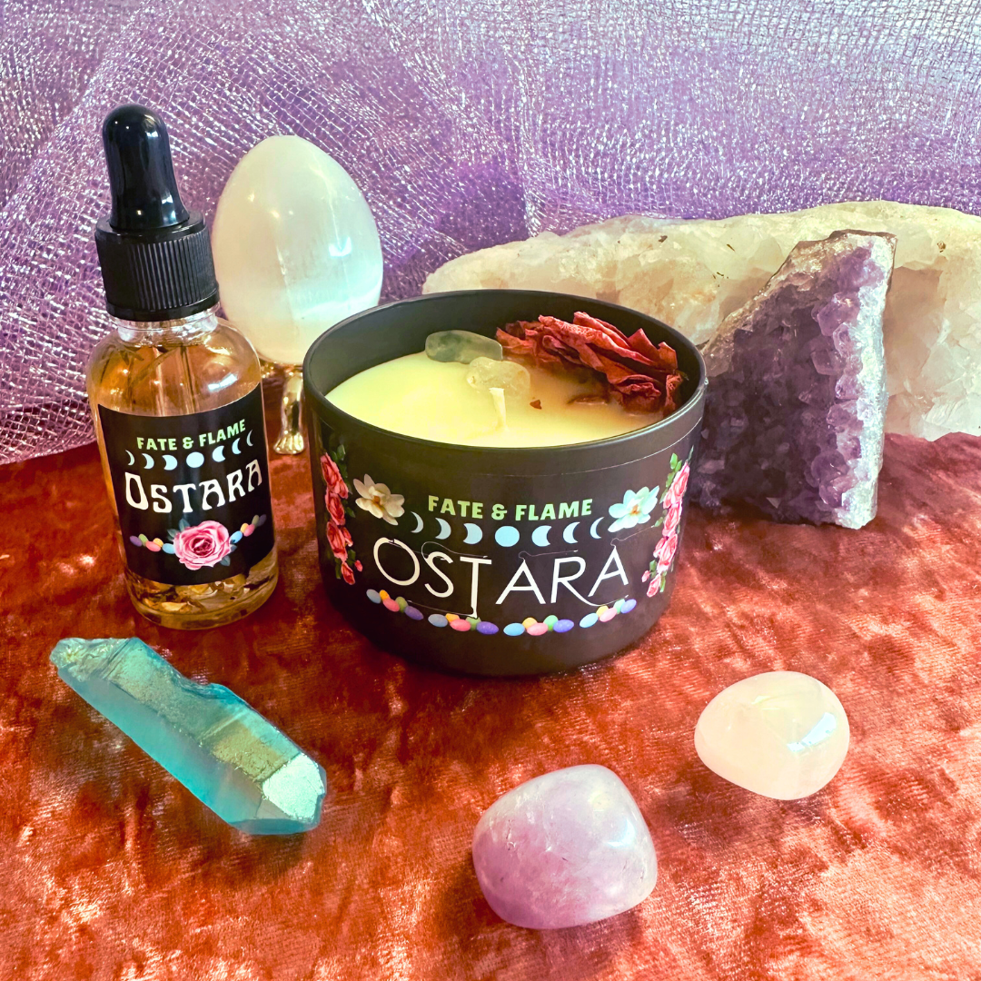 Ostara Ritual Candle & Oil Spell Set - Love, Fertility, Fidelity