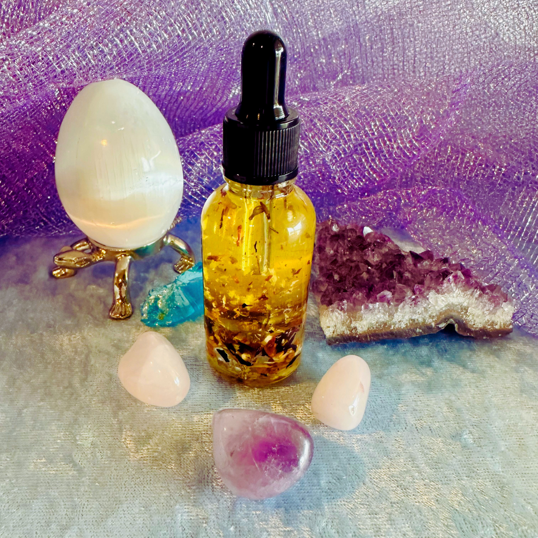 Ostara Ritual Spell Oil w/ Botanicals, Crystals, Reiki