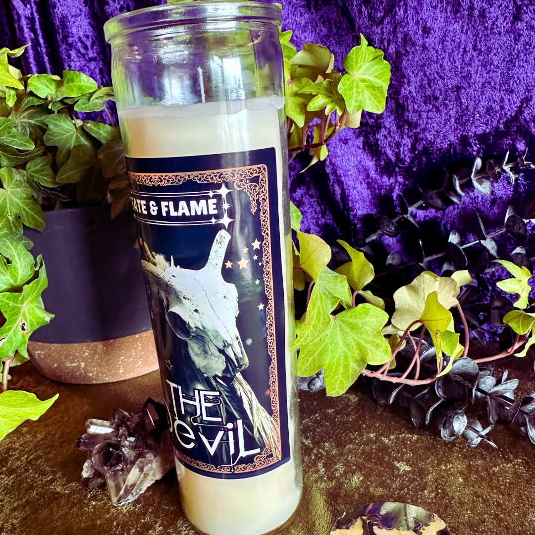 The Devil Tarot Card Ritual Candle & Oil Set