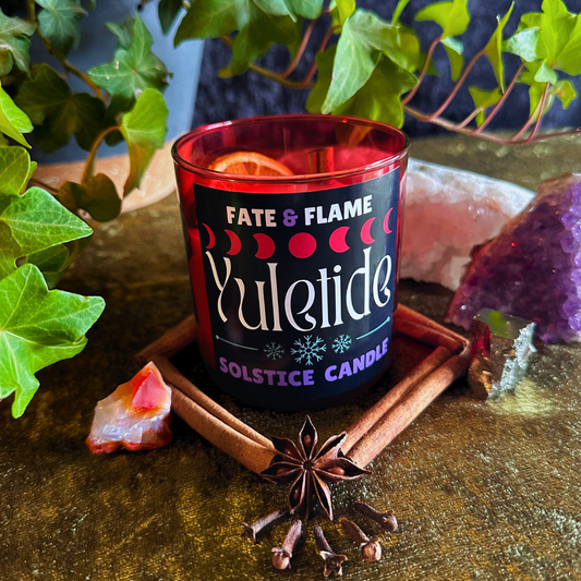 Yuletide Solstice Candle - Ritual Candle for Abundance, Blessings, Mulled Wine Scent