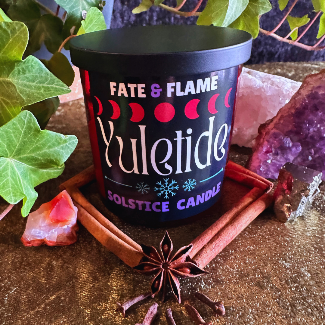 Yuletide Solstice Candle - Ritual Candle for Abundance, Blessings, Mulled Wine Scent