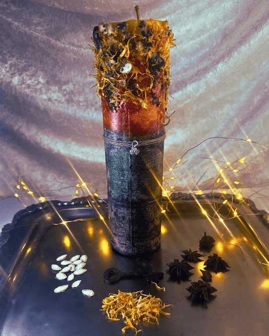 Autumn Equinox Ritual Candle | Large Scented Pillar Candle 24 oz ProductFate & Flame
