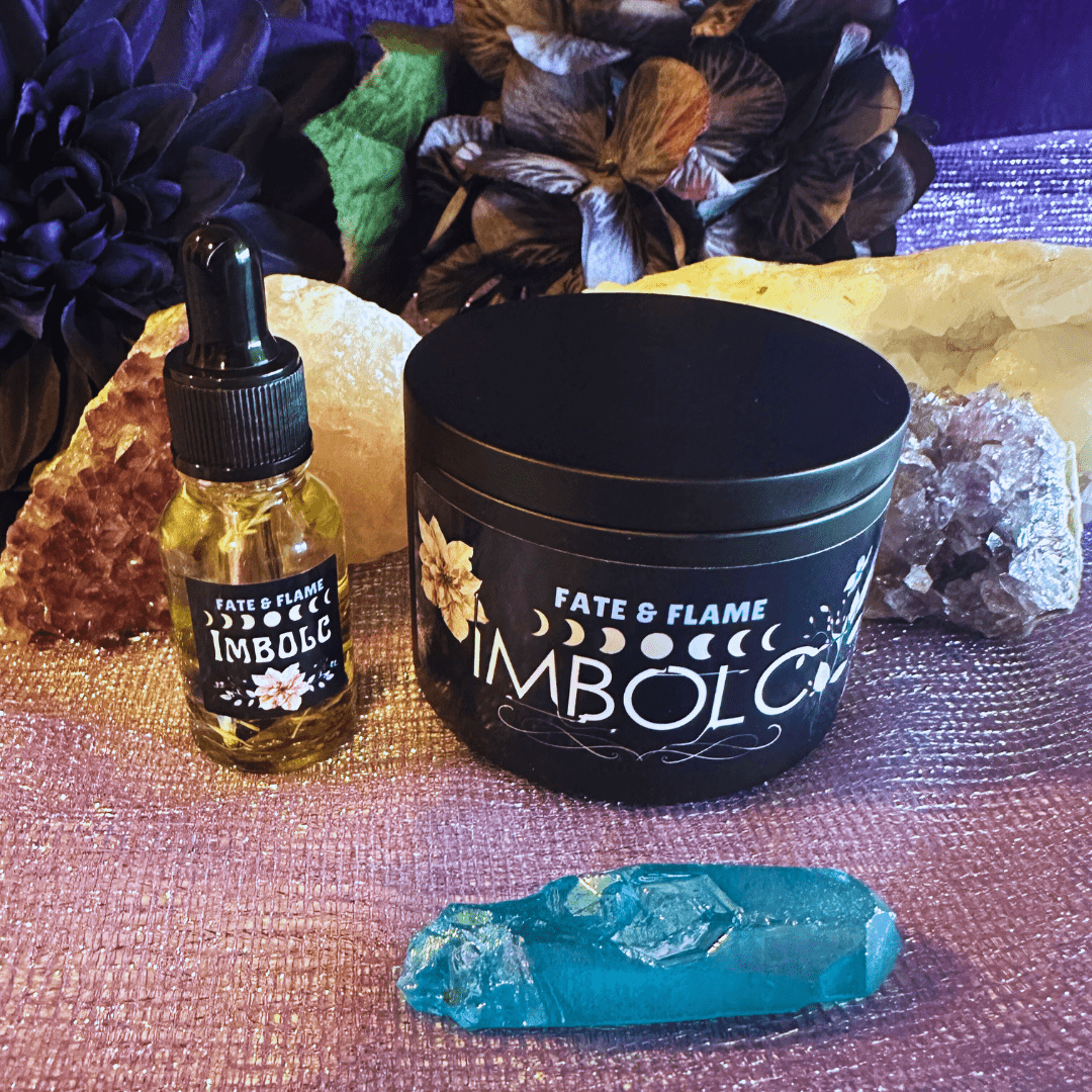 Imbolc Ritual Candle & Oil Spell Set - Hope, Healing, New Pathways ProductFate & Flame