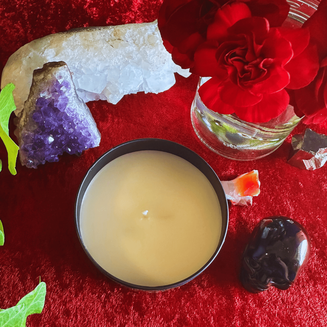 Merry Hexmas Tin Candle - Witchy Scented Holiday Candle w/ Reiki ProductFate & Flame