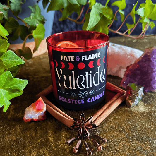 Yuletide Solstice Candle - Ritual Candle for Abundance, Blessings, Mulled Wine Scent ProductFate & Flame