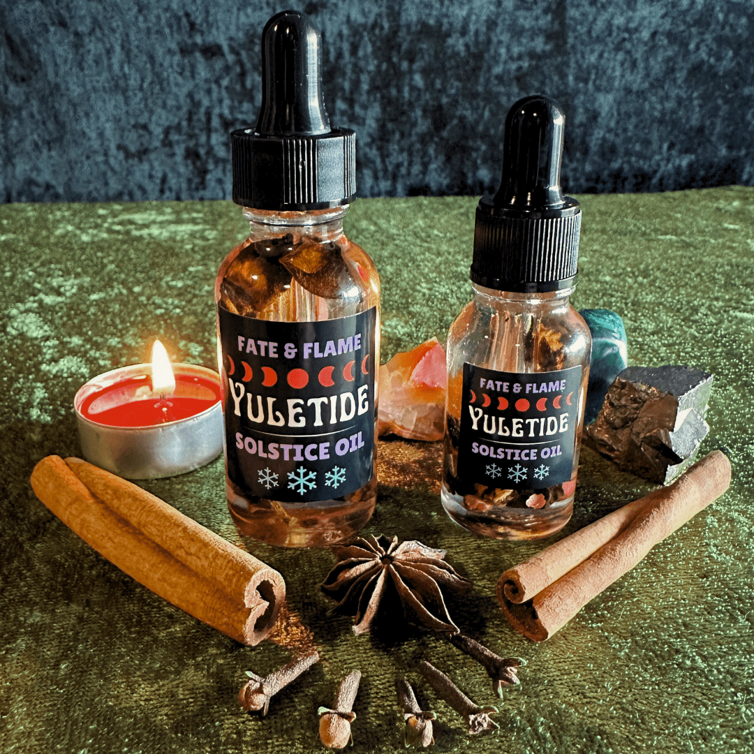 Yuletide Solstice Oil - Pagan Ritual Oil for Yule, Friendship, Abundance, Blessings ProductFate & Flame