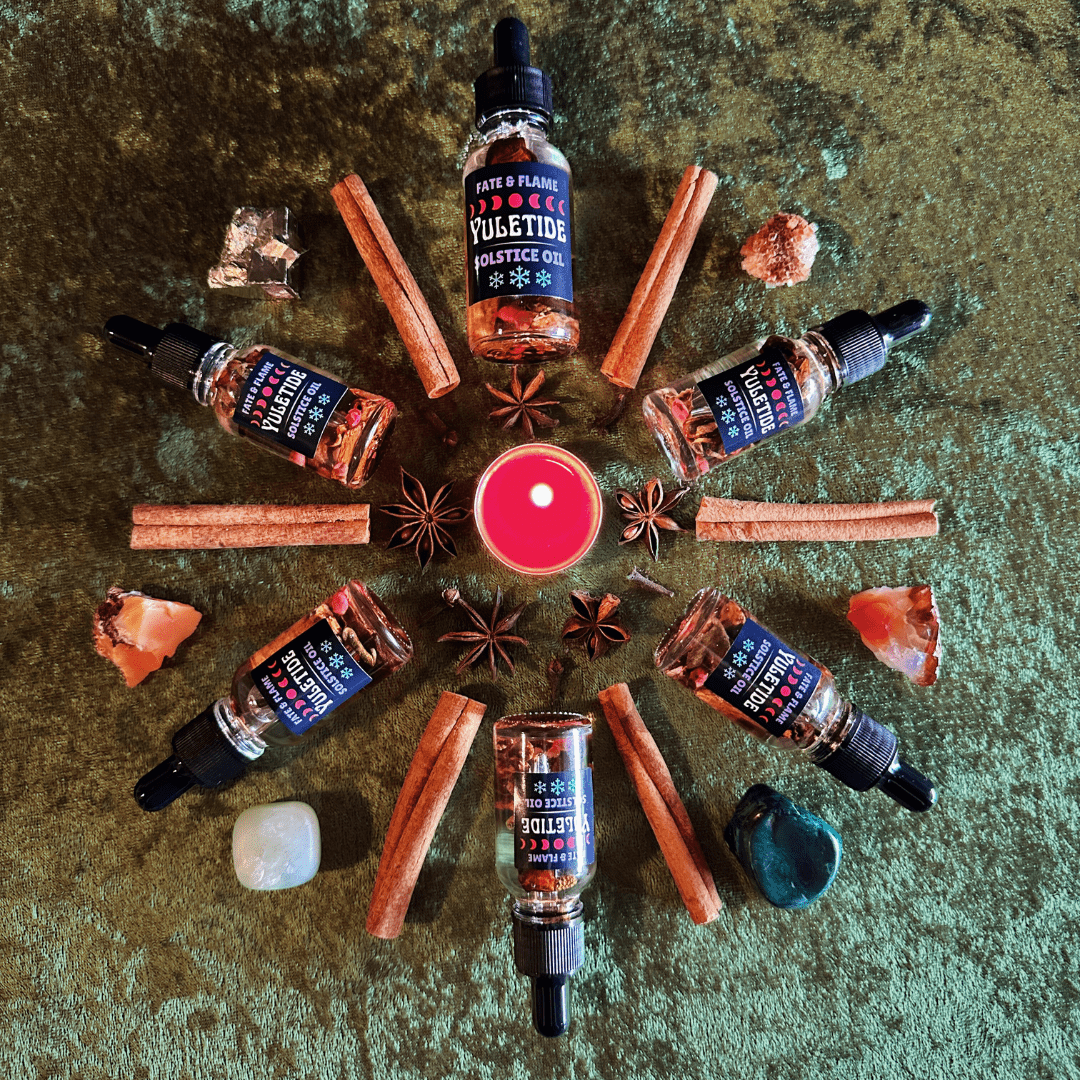 Yuletide Solstice Oil - Pagan Ritual Oil for Yule, Friendship, Abundance, Blessings ProductFate & Flame