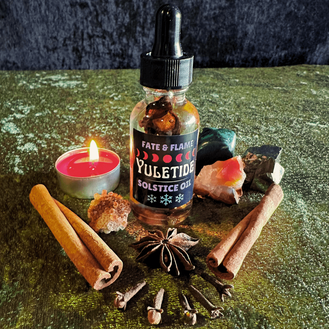 Yuletide Solstice Oil - Pagan Ritual Oil for Yule, Friendship, Abundance, Blessings ProductFate & Flame