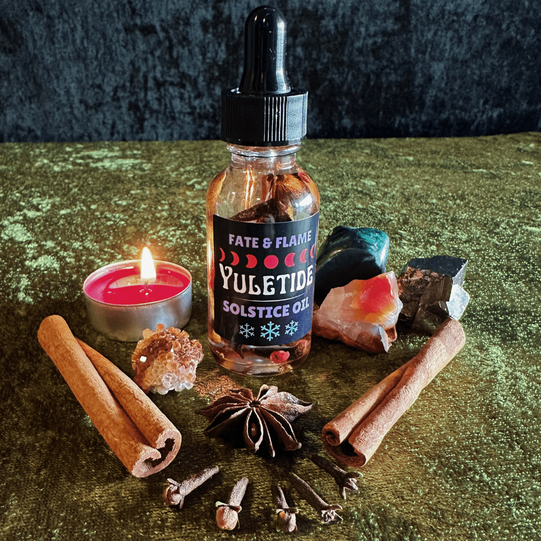 Yuletide Solstice Oil - Pagan Ritual Oil for Yule, Friendship, Abundance, Blessings ProductFate & Flame