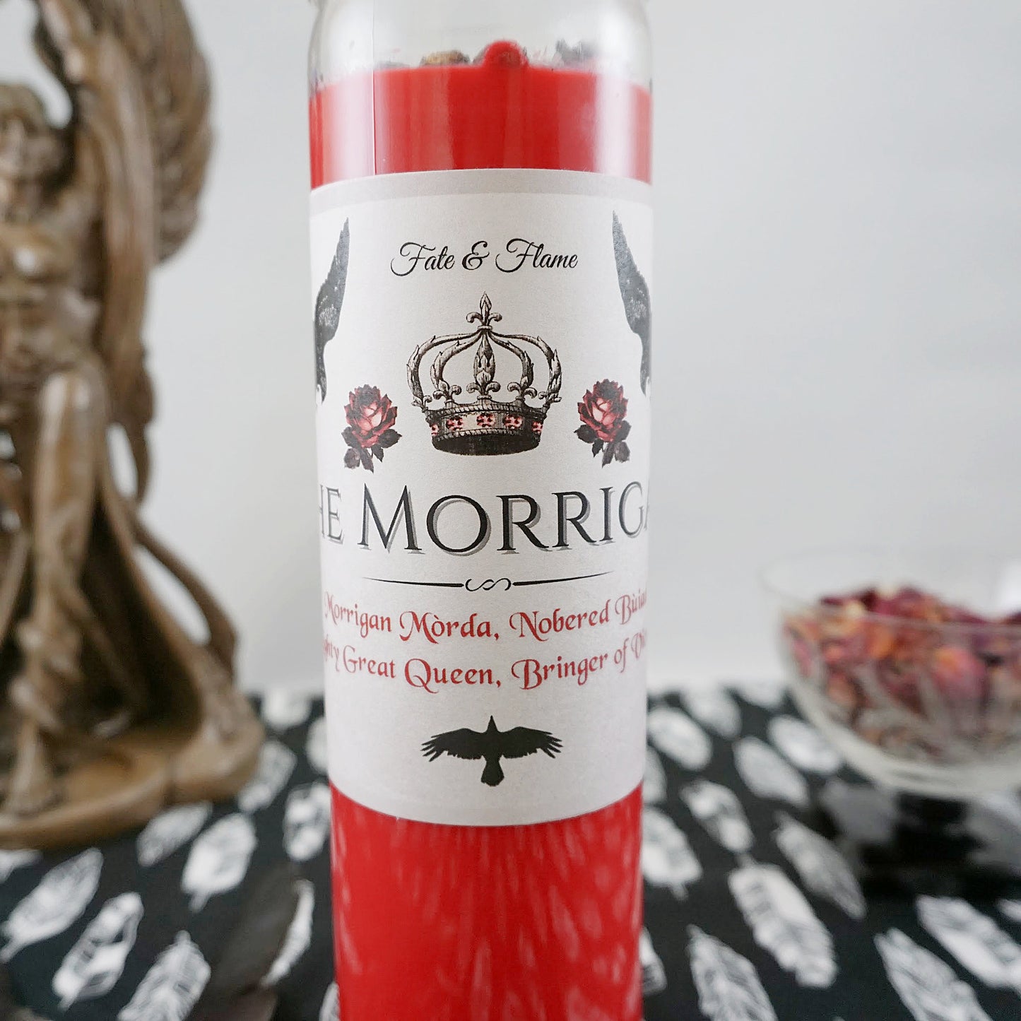 THE MORRIGAN Ritual Candle | Invocation, Dark Goddess Offering, Prophecy, Power, Strength