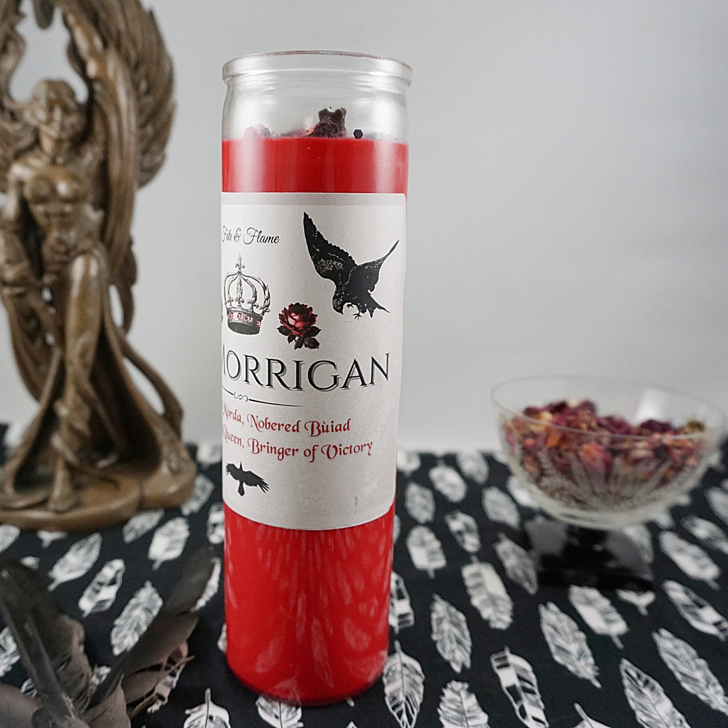 THE MORRIGAN Ritual Candle | Invocation, Dark Goddess Offering, Prophecy, Power, Strength